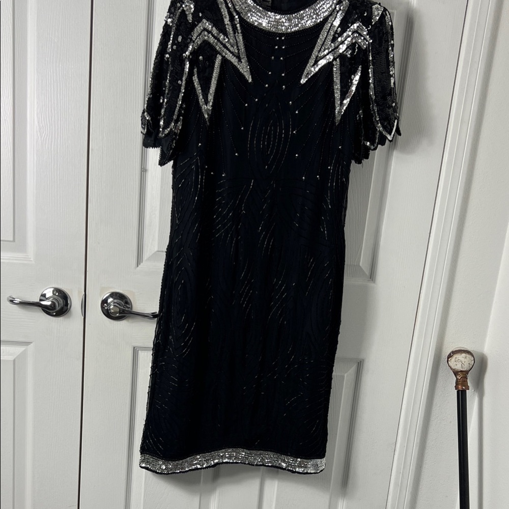 Glamorous Black and Silver Sequin Mini Dress
